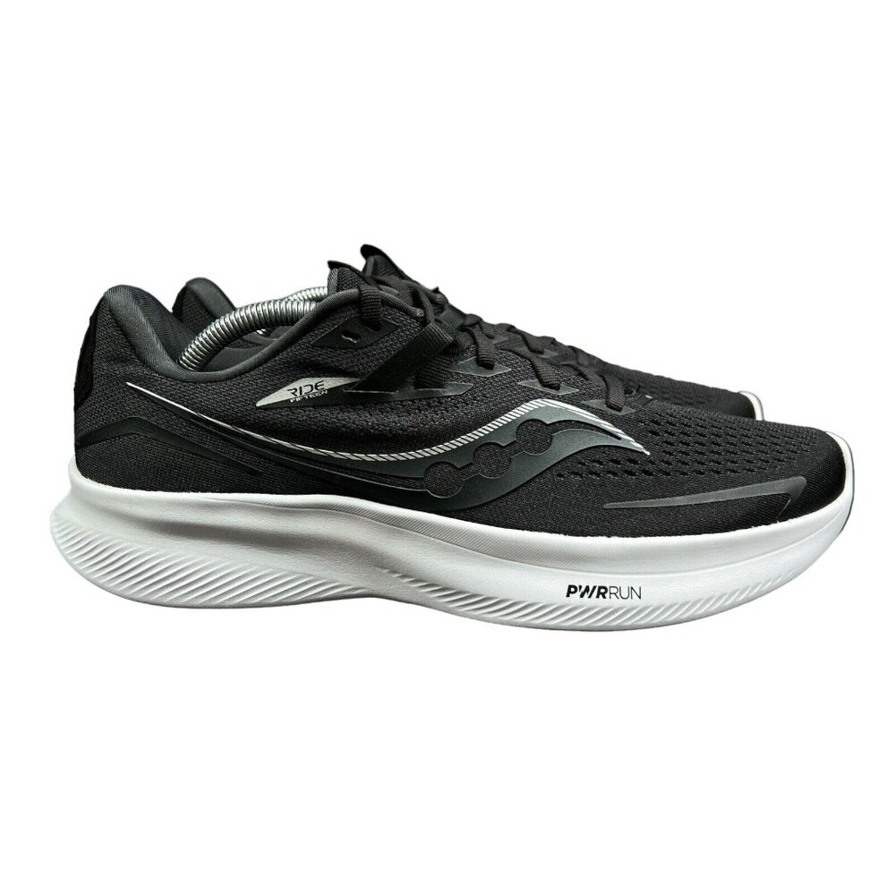 Saucony Ride 15 Black White Running Shoes S10729-05 Women's Size 11.5